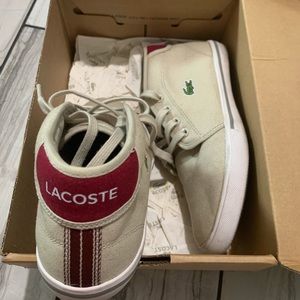 Cream & Burgundy Lacoste Medium Top